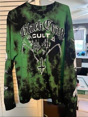 BlackCraft Tie-Dye Long Sleeve with White Graphic